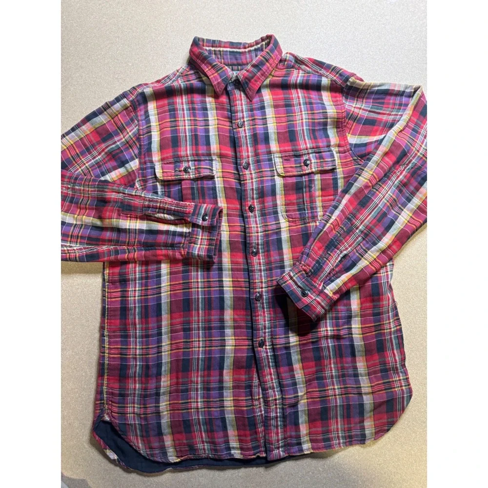Polo by‎ Ralph Lauren Mens Flannel Plaid Shirt Button Up Long Sleeve